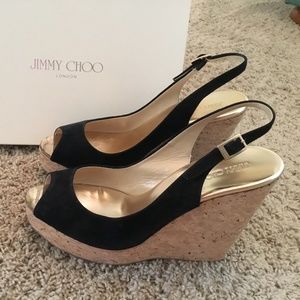 Jimmy Choo Wedge Slingback Sandal, Size 40